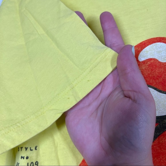 DAYDREAMER NWOT Rolling Stones 1978 Boyfriend Band Tee Neon Yellow Oversized - Picture 6 of 10